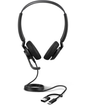 Jabra Engage 50 II Link MS Duo Wired Headset with USB‑A & USB‑C Connectivity