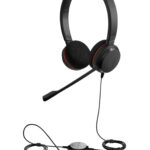 Jabra Evolve 20 MS USB-A+USB-C Professional Wired Stereo Headset with Ultimate Noise Cancellation Mic - Black