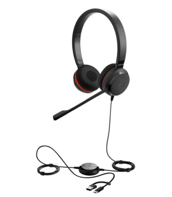 Jabra Evolve 30 II Stereo MS Headset with Noise‑Cancelling Microphone USB‑C/USB‑A Adapter