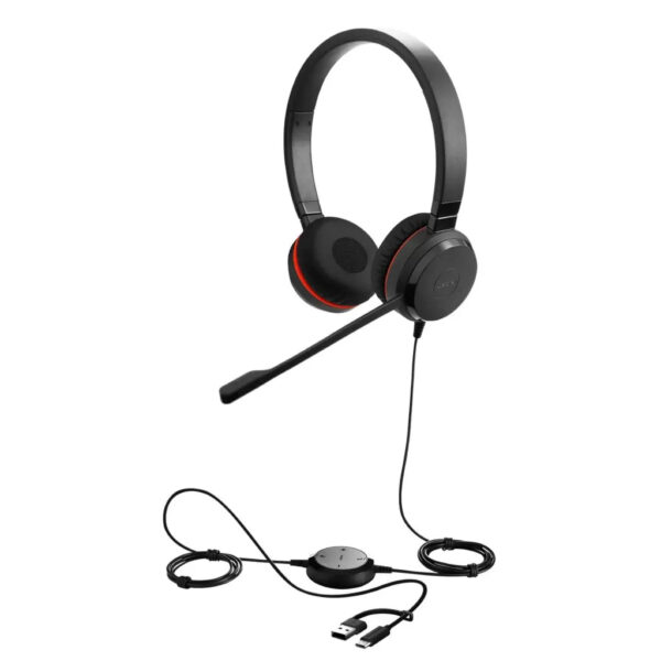 Jabra Evolve 30 II Stereo MS Headset with Noise‑Cancelling Microphone USB‑C/USB‑A Adapter Jabra Evolve 30 II Stereo MS Headset with Noise‑Cancelling Microphone USB‑C/USB‑A Adapter