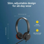 Jabra Evolve 30 II Stereo MS Headset with Noise‑Cancelling Microphone USB‑C/USB‑A Adapter Jabra Evolve 30 II Stereo MS Headset with Noise‑Cancelling Microphone USB‑C/USB‑A Adapter