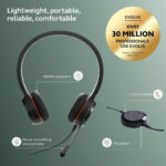 Jabra Evolve 30 II Stereo MS Headset with Noise‑Cancelling Microphone USB‑C/USB‑A Adapter Jabra Evolve 30 II Stereo MS Headset with Noise‑Cancelling Microphone USB‑C/USB‑A Adapter