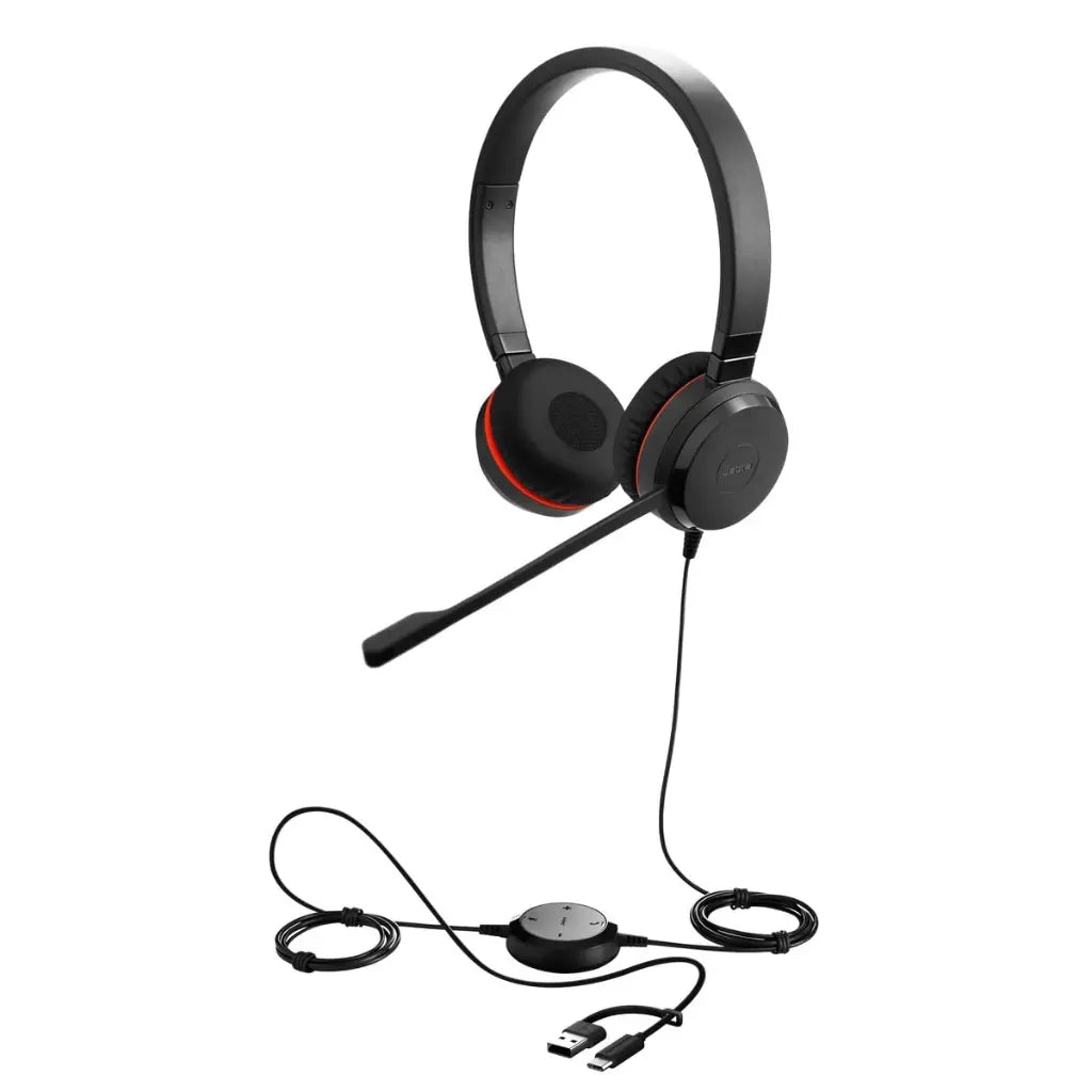 Jabra Evolve 30 II Stereo MS Headset with Noise‑Cancelling Microphone USB‑C/USB‑A Adapter Jabra Evolve 30 II Stereo MS Headset with Noise‑Cancelling Microphone USB‑C/USB‑A Adapter