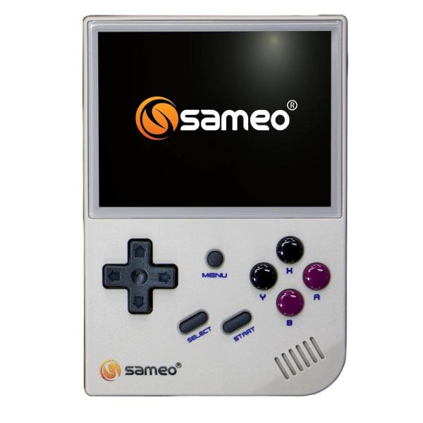 Sameo SG9000 Premium Handheld Retro Game Console, Dual System StockOS + GarlicOS 3.5 Inch IPS Screen Built-in 64G TF Card 6831 Classic Games Support HDMI TV Output (Transparent…
