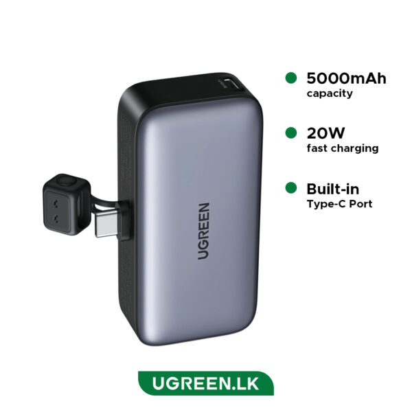 UGREEN 5000mAh 20W Power Bank with Built-in USB-C Connector – PB503