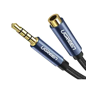 Ugreen AV118 3.5mm Male to 3.5mm Female Extension Braid 2m Black-40675