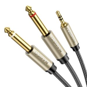 Ugreen AV126 3.5Mm Trs To Dual 6.35Mm Ts Audio Cable 1M (Gray)-10613