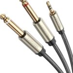 Ugreen AV126 3.5Mm Trs To Dual 6.35Mm Ts Audio Cable 2M (Gray)-10615