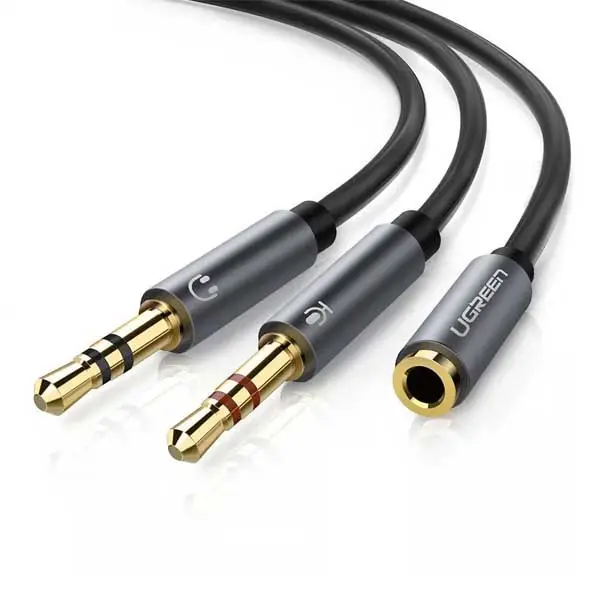 Ugreen AV140 3.5mm Female to 2 Male Audio Cable Aluminum Case (Black)-20899 Ugreen AV140 3.5mm Female to 2 Male Audio Cable Aluminum Case (Black)-20899