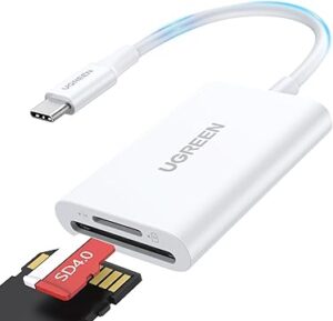 UGREEN CM265 2-in-1 USB-C Memory Card Reader – SD & microSD Support (White)