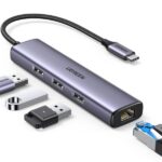 Ugreen Cm475 Usb-C To 3Usb3.0 Hub plus Rj45 (1000M) Ethernet Adapter-60600
