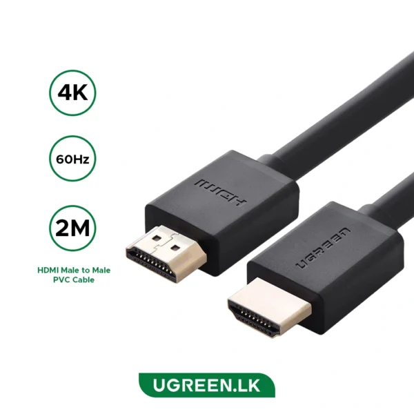 Ugreen HD104 HDMI 4K Cable Male to Male Black 2m-10107 Ugreen HD104 HDMI 4K Cable Male to Male Black 2m-10107