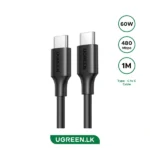 UGREEN US286 USB-C to USB-C PD Fast Charging Cable 3A Max Black 1m-50997