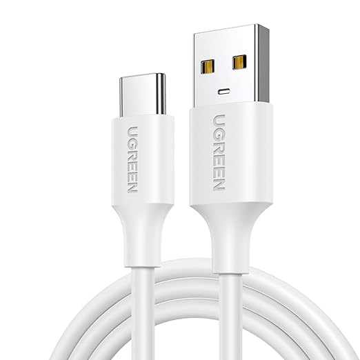 UGREEN US287 USB-A 2.0 to USB-C Cable Nickel Plating 1m (White)-60121 UGREEN US287 USB-A 2.0 to USB-C Cable Nickel Plating 1m (White)-60121