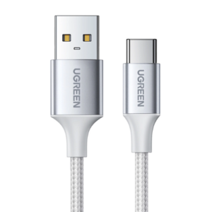 UGREEN US288 USB-A 2.0 to USB-C Cable Nickel Plating Aluminum Braid 1m (White)-60131