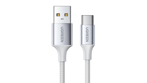 UGREEN US288 USB-A 2.0 to USB-C Cable Nickel Plating Aluminum Braid 2m (White)-60133 UGREEN US288 USB-A 2.0 to USB-C Cable Nickel Plating Aluminum Braid 2m (White)-60133