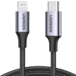 Ugreen US304 Usb-C To Lightning M/M Cable Aluminum Shell Braided 1M (Black)-60759