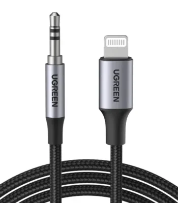 Ugreen US315 Lightning To 3.5Mm Aux Cable Aluminum Shell With Braided 1M (Black)-70509
