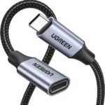 Ugreen US372 Usb-C Male To Usb-C Female Gen2 Alu Case Braided Extension Cable 1M (Space Gray)-30205