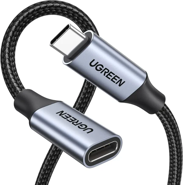 Ugreen US372 Usb-C Male To Usb-C Female Gen2 Alu Case Braided Extension Cable 1M (Space Gray)-30205 Ugreen US372 Usb-C Male To Usb-C Female Gen2 Alu Case Braided Extension Cable 1M (Space Gray)-30205