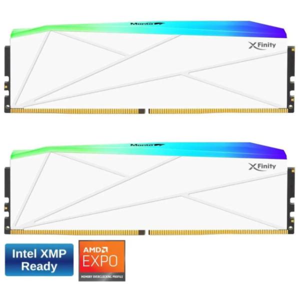 V-COLOR Manta XFinity RGB DDR5 64GB (32GBx2) 6000MHz XMP 3.0 & AMD EXPO CL30 (White) V-COLOR Manta XFinity RGB DDR5 64GB (32GBx2) 6000MHz XMP 3.0 & AMD EXPO CL30 (White)