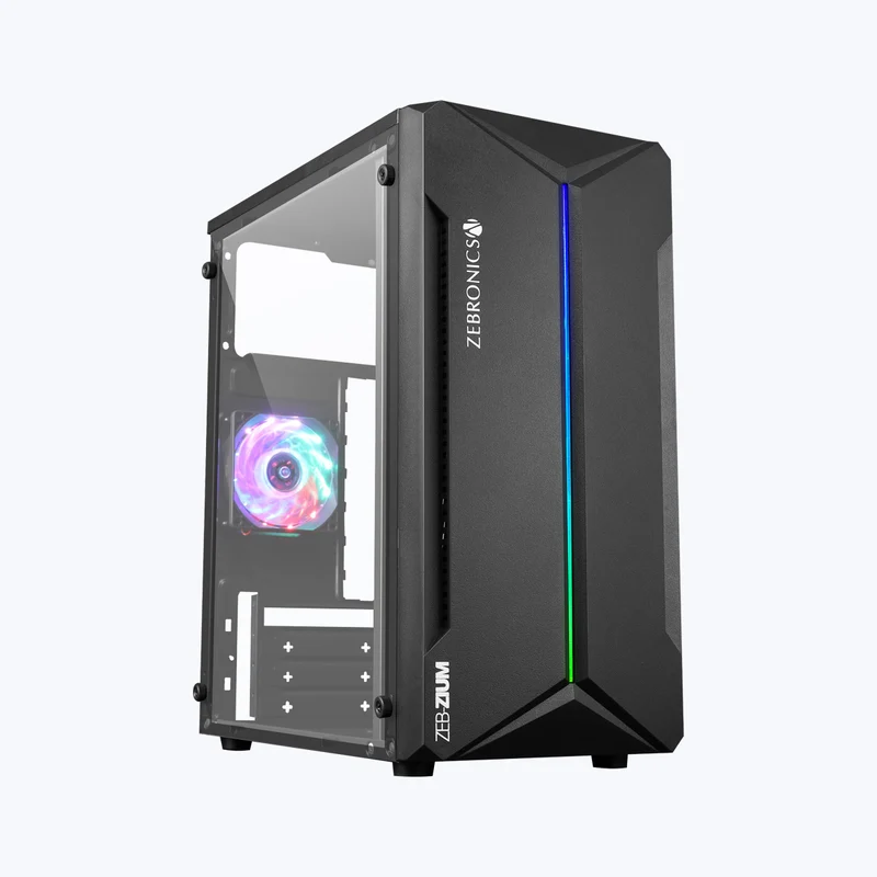 ZEBRONICS ZIUM MATX Mid Tower Cabinet (Black) ZEBRONICS ZIUM MATX Mid Tower Cabinet (Black)