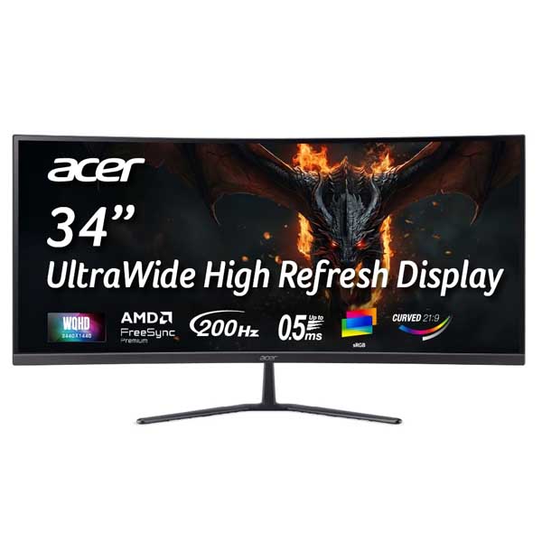 Acer Nitro ED340CUR X0 34 Inch 3440×1440 VA Panel 200Hz UWQHD Curved Gaming Monitor Acer Nitro ED340CUR X0 34 Inch 3440×1440 VA Panel 200Hz UWQHD Curved Gaming Monitor