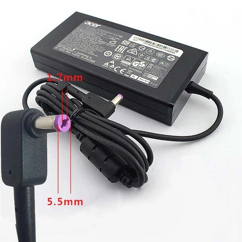 Acer OEM 135W 19V 7.1A 5.5mm × 1.7mm Pin Laptop Charger Adapter Acer OEM 135W 19V 7.1A 5.5mm × 1.7mm Pin Laptop Charger Adapter