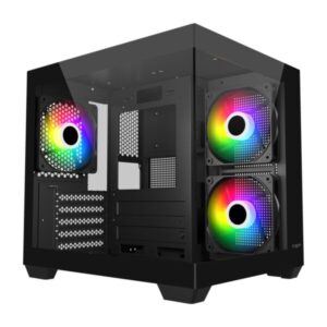 FSP S140 ARGB Micro Black Gaming Cabinet – Compact & Stylish PC Case