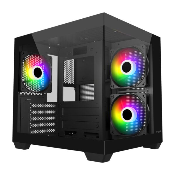 FSP S140 ARGB Micro Black Gaming Cabinet – Compact & Stylish PC Case