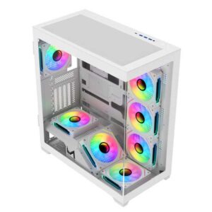 ICEMASTER DYNAMITE X7 E-ATX Mid-Tower Gaming Cabinet With SMPS (White)