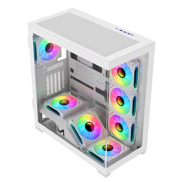 ICEMASTER DYNAMITE X7 E-ATX Mid-Tower Gaming Cabinet With SMPS (White) ICEMASTER DYNAMITE X7 E-ATX Mid-Tower Gaming Cabinet With SMPS (White)