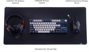 Karnage Gaming Combo – Mechanical Keyboard, Wireless Mouse, Gaming Headset & XXL Mouse Pad