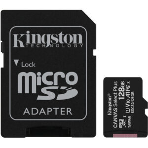 Kingston 128G Canvas Select Plus UHS-I microSDXC Memory Card with SD Adapter