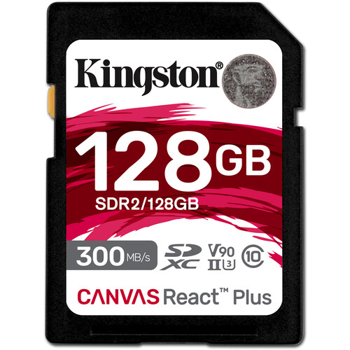 Kingston 128GB Canvas React Plus UHS-II SDXC Memory Card Kingston 128GB Canvas React Plus UHS-II SDXC Memory Card