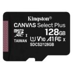 Kingston 128GB microSDHC Canvas Select Plus 100MB/s Read A1 Class 10 UHS-I Memory Card w/o Adapter Kingston 128GB microSDHC Canvas Select Plus 100MB/s Read A1 Class 10 UHS-I Memory Card w/o Adapter