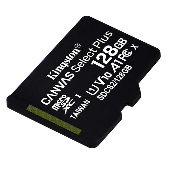 Kingston 128GB microSDHC Canvas Select Plus 100MB/s Read A1 Class 10 UHS-I Memory Card w/o Adapter Kingston 128GB microSDHC Canvas Select Plus 100MB/s Read A1 Class 10 UHS-I Memory Card w/o Adapter