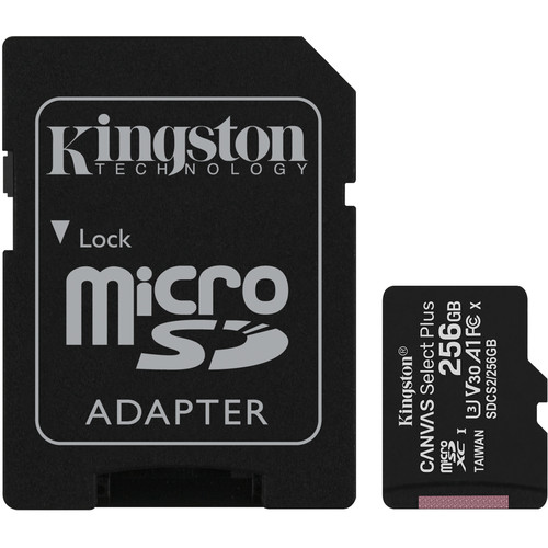 Kingston 256G Canvas Select Plus UHS-I microSDXC Memory Card with SD Adapter Kingston 256G Canvas Select Plus UHS-I microSDXC Memory Card with SD Adapter