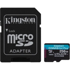 Kingston 256GB Canvas Go Plus UHS-I microSDXC Memory Card with SD Adapter