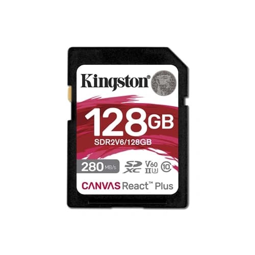 Kingston Canvas React Plus V60 128GB SD Memory Card Kingston Canvas React Plus V60 128GB SD Memory Card