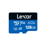 Lexar 128GB 633x microSDXC | UHS-l Blue Series C10 V30 A1 U3 – upto 100MB/s Read & 45MB/s Write, includes adapter, 10 Year Limited Warranty (LSDMI128BB633A)