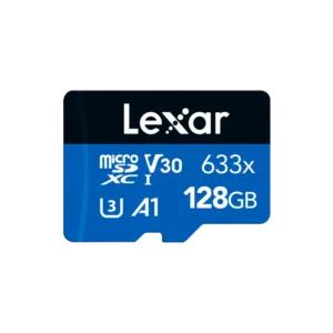 Lexar 128GB 633x microSDXC | UHS-l Blue Series C10 V30 A1 U3 – upto 100MB/s Read & 45MB/s Write, includes adapter, 10 Year Limited Warranty (LSDMI128BB633A)