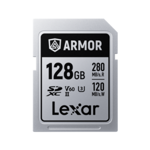 Lexar 128GB ARMOR SILVER PRO SDXC UHS-II Card V60 U3 C10 | Up to 280MB/s Read & 160MB/s Write | Lifetime Warranty | LSDAMSP128G-RNNNG