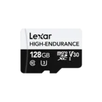 Lexar 128GB High-Endurance microSDHC/microSDXC™ UHS-I Card | C10 V30 A1 U3 ,up to 100MB/s read, up to 45MB/s write ,2Year Limited Warranty (LMSHGED128G-BCNNG)