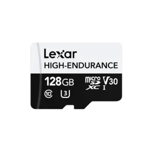 Lexar 128GB High-Endurance microSDHC/microSDXC™ UHS-I Card | C10 V30 A1 U3 ,up to 100MB/s read, up to 45MB/s write ,2Year Limited Warranty (LMSHGED128G-BCNNG)