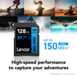 Lexar 128GB High-Performance 800x PRO SDXC UHS-I | Up to 150MB/s Read, 45MB/s Write | V30 | 4K UHD | LSD0800P128G-BNNNG