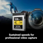Lexar 128GB Professional CFexpress 2.0 Type B GOLD Series Card | Up to 1750MB/s Read & 1500MB/s Write | PCIe 3.0×2 | Limited Lifetime Warranty | LCXEXPR128G-RNENG