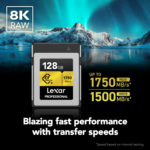 Lexar 128GB Professional CFexpress 2.0 Type B GOLD Series Card | Up to 1750MB/s Read & 1500MB/s Write | PCIe 3.0×2 | Limited Lifetime Warranty | LCXEXPR128G-RNENG