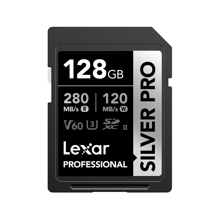 Lexar 128GB Professional SILVER PRO SDXC UHS-II Card | V60 U3 C10, Up to 280MB/s Read & 120MB/s Write | Limited Lifetime Warranty | LSDSIPR128G-BNNNG Lexar 128GB Professional SILVER PRO SDXC UHS-II Card | V60 U3 C10, Up to 280MB/s Read & 120MB/s Write | Limited Lifetime Warranty | LSDSIPR128G-BNNNG