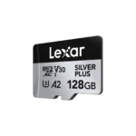 Lexar 128GB SILVER PLUS microSDXC UHS-I Card U3, V30, A2, C10 – Ideal For Camera & Mobile | upto 205MB/s read & 150MB/s write | Limited Lifetime Warranty | LMSSIPL128G-BNANG